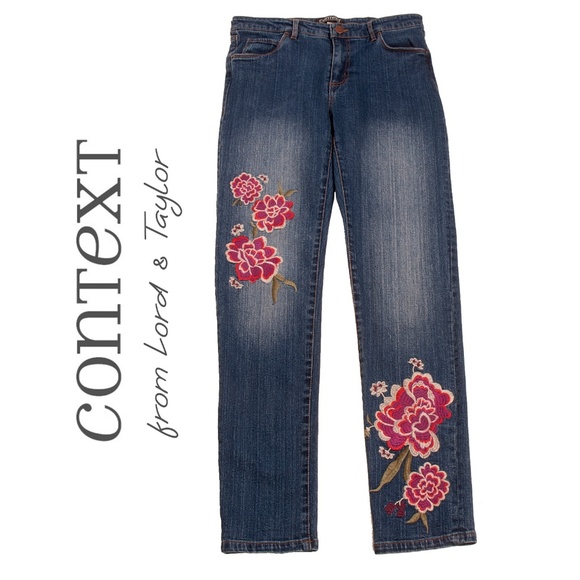 Context Denim - Context Skinny Floral Embroidered Jeans - 4x29L